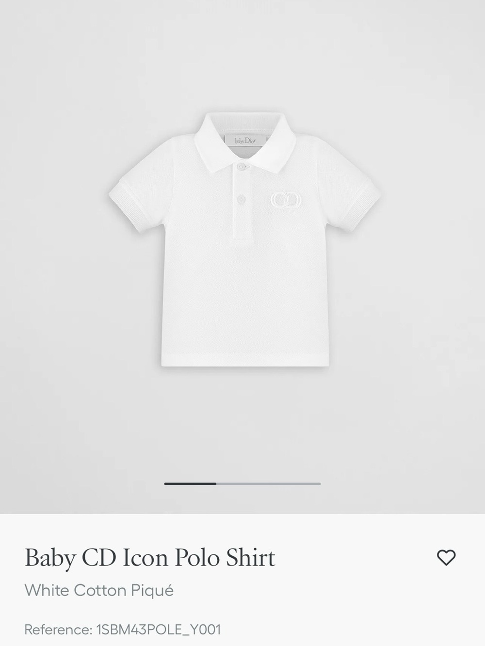 Dior White Baby CD Icon Polo